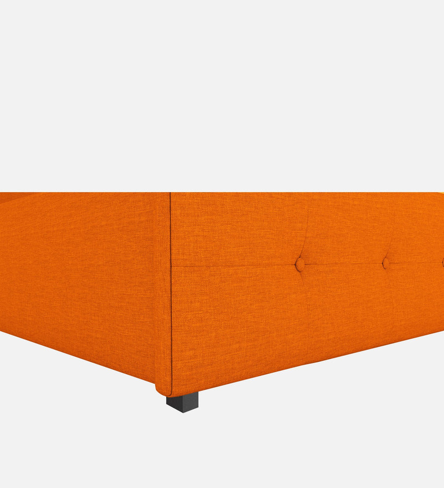 Lido Fabric Upholstered King Size Bed In Vivid Orange Colour With Drawer Storage - Febonic Living