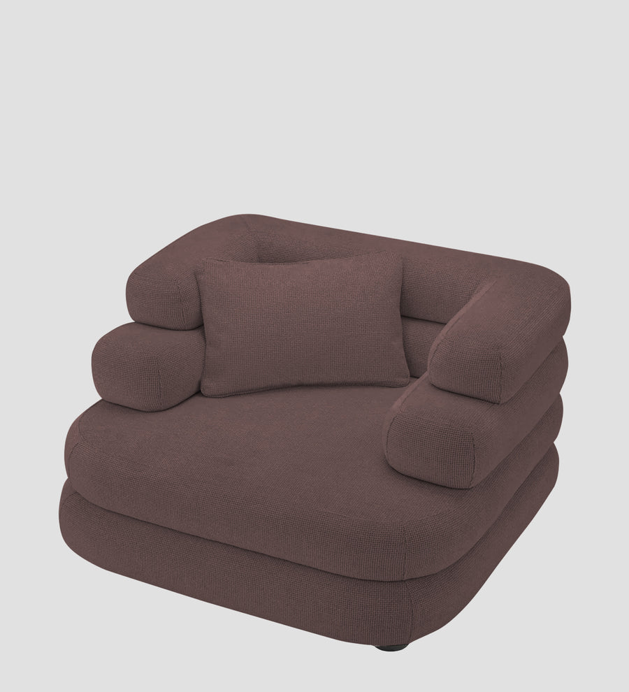 Wener Fabric 1 Seater Sofa In Night Brown Colour - Febonic Living