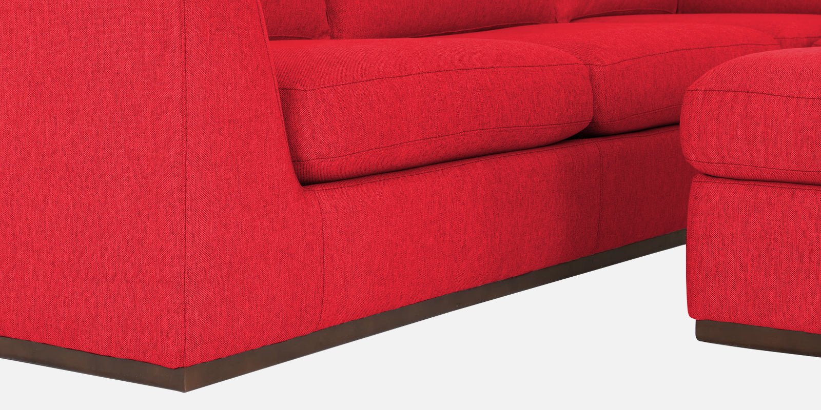 Freedom Velvet 6 Seater RHS Sectional Sofa In Ox Blood Maroon Colour