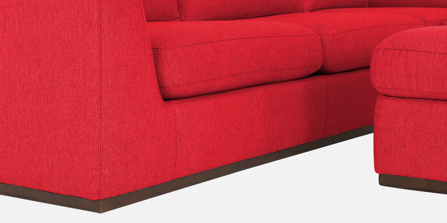 Freedom Velvet 6 Seater Rhs Corner Sofa In Ox Blood Maroon Colour With Ottoman - Febonic Living