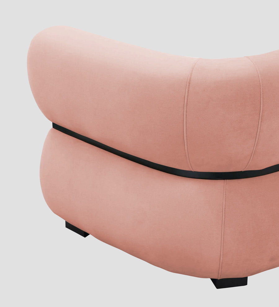 Kula Velvet 1 Seater Sofa In Blush Pink Colour - Febonic Living