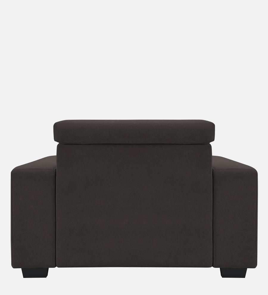 Hiro Fabric 1 Seater Sofa In Coal Brown Colour - Febonic Living