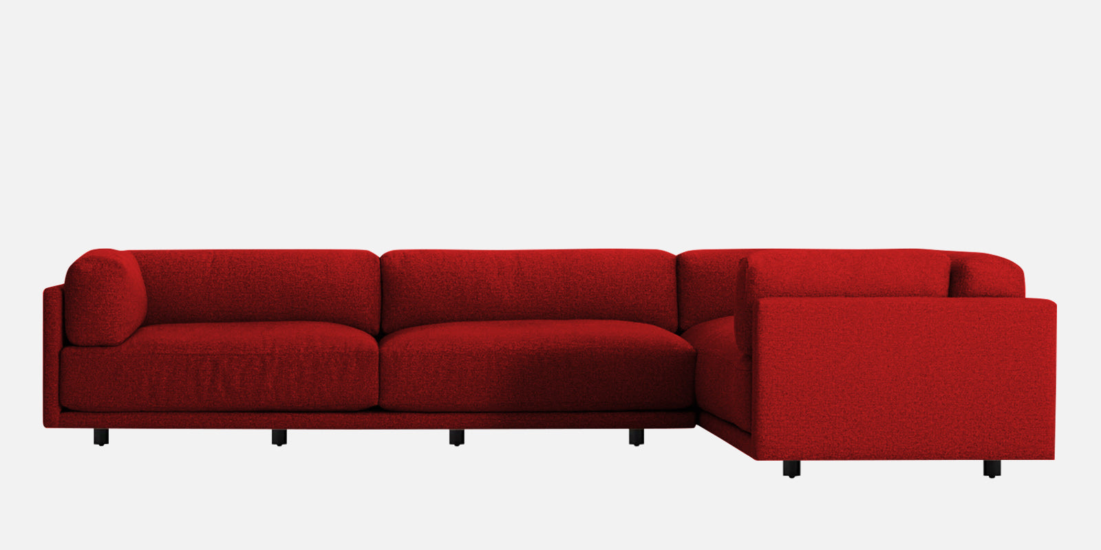 Nixon Fabric 6 Seater RHS Sectional Sofa In Blood Maroon Colour