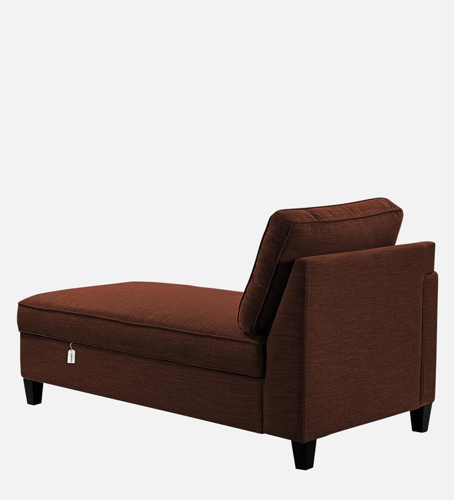 Royee Fabric Lhs Chaise Lounger In Coffee Brown Colour With Storage - Febonic Living