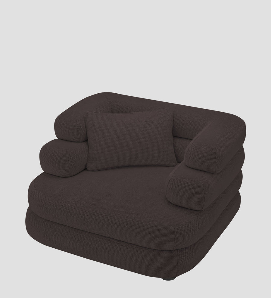 Wener Fabric 1 Seater Sofa In Pebble Brown Colour - Febonic Living