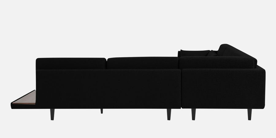 Malta Fabric 6 Seater Lhs Corner Sofa In Zed Black Colour - Febonic Living