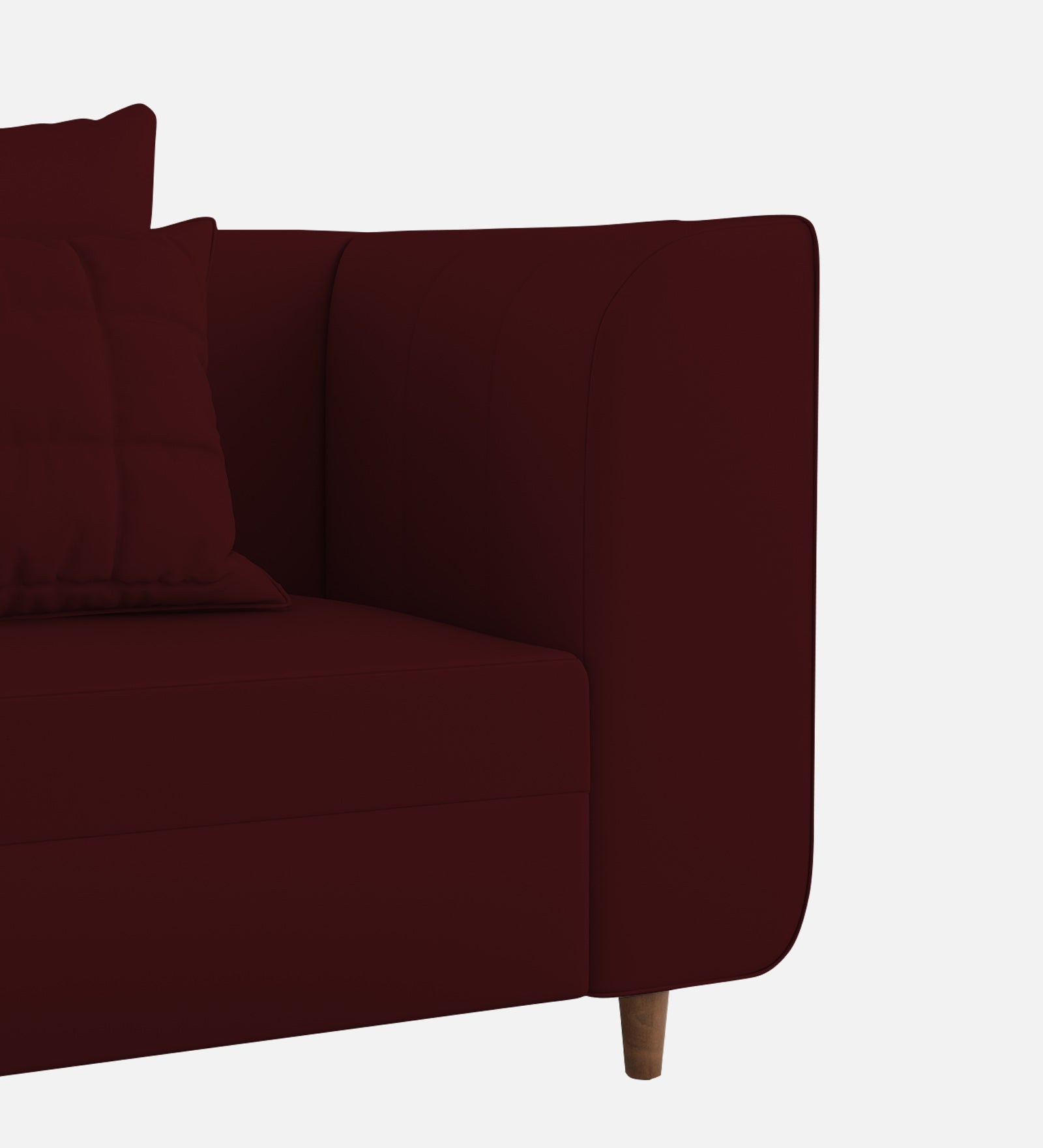 Sumo Velvet 1 Seater Sofa in Dark Maroon Colour