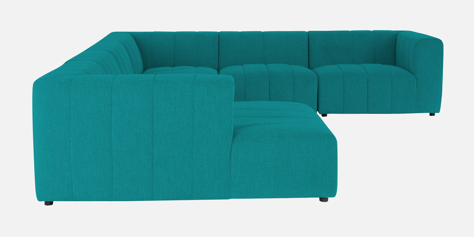 Damo Fabric RHS 8 Seater Sectional Sofa In Sea Green Colour