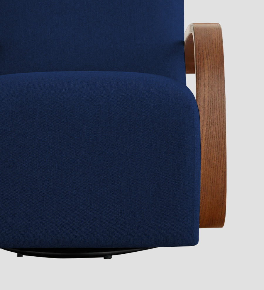 Balma Fabric Swivel Chair In Royal Blue Colour - Febonic Living