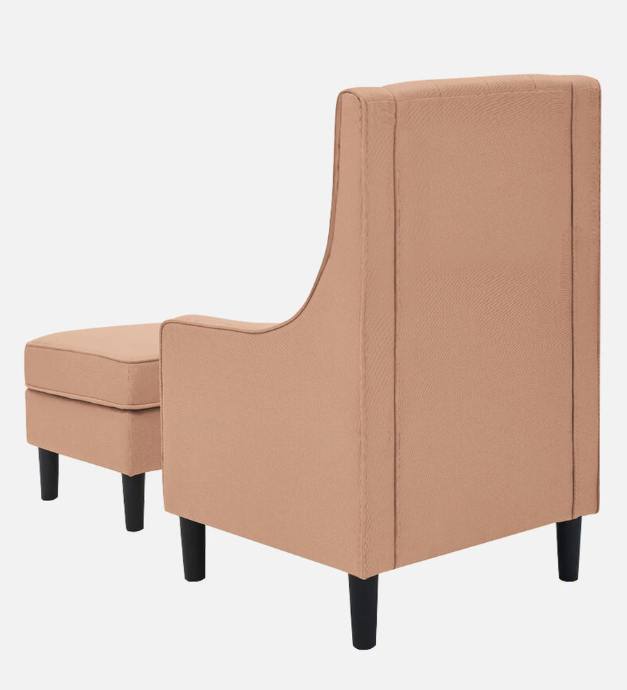 Sona Fabric Barrel Chair With Ottoman In Cosmic Beige Colour - Febonic Living