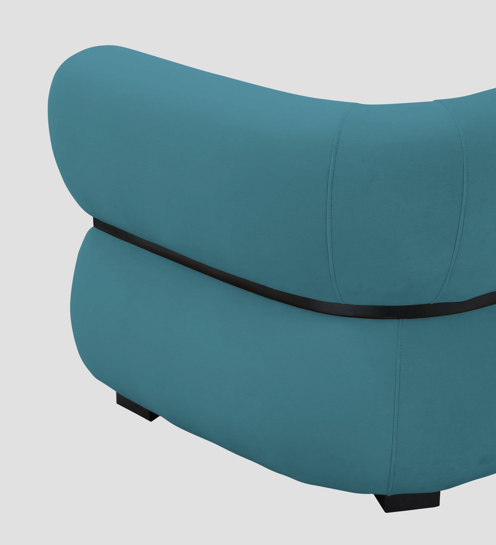 Kula Velvet 1 Seater Sofa In Aqua Blue Colour