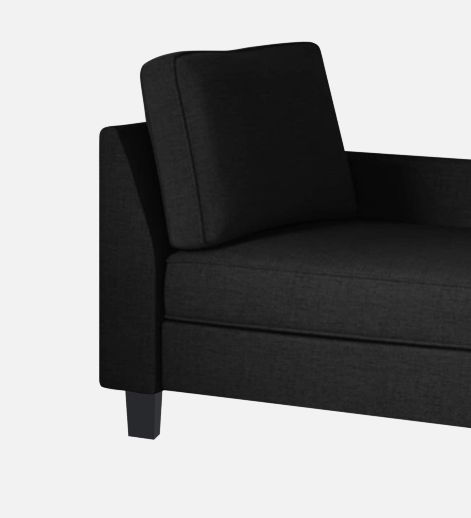 Harry Fabric RHS Chaise Lounger in Zed Black Colour