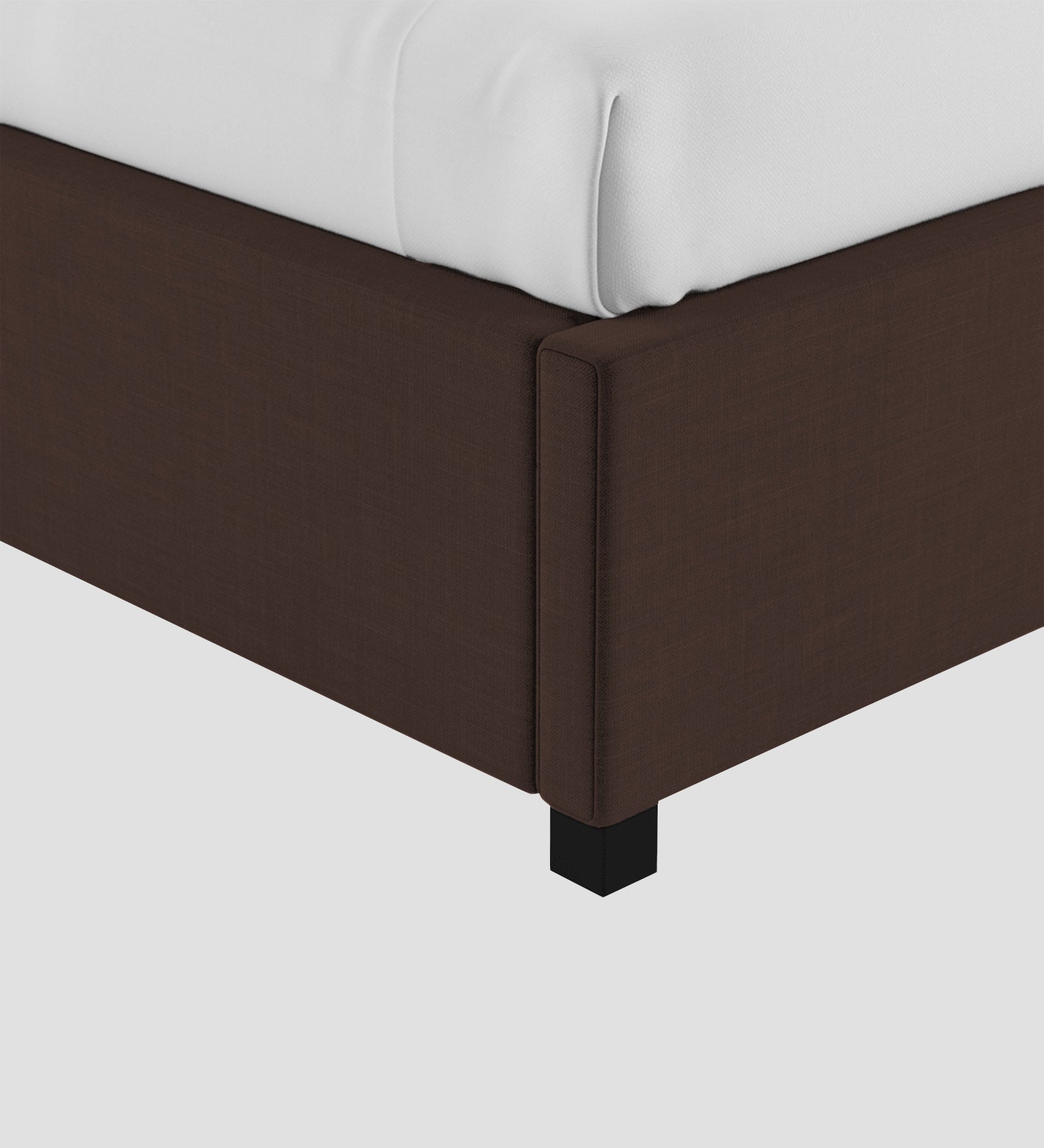 Isko Fabric Upholstered Single Bed in Coffee Brown Colour with Box Storage