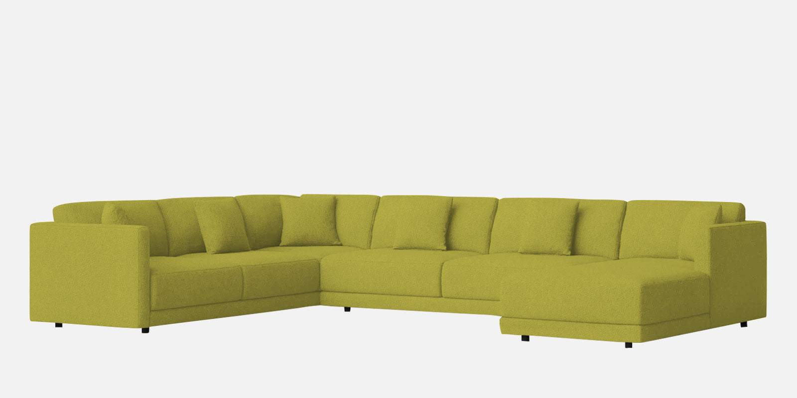 Carlin Fabric LHS 8 Seater Sectional Sofa In Parrot Green Colour