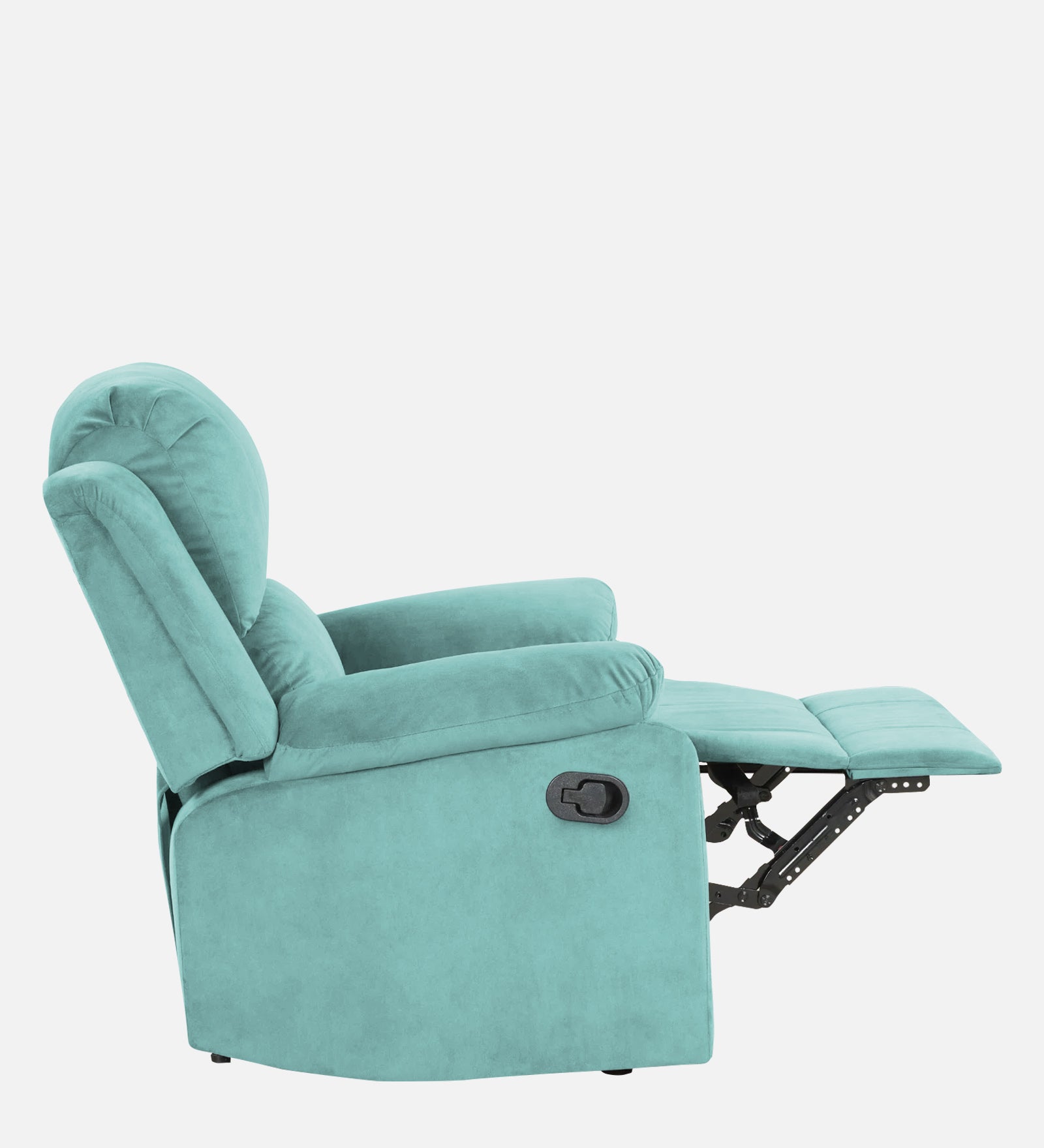 Henry Velvet Manual 1 Seater Recliner In Barmunda Aqua Colour