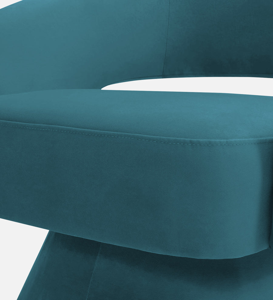Pendra Velvet Swivel Chair In Aqua Blue Colour - Febonic Living