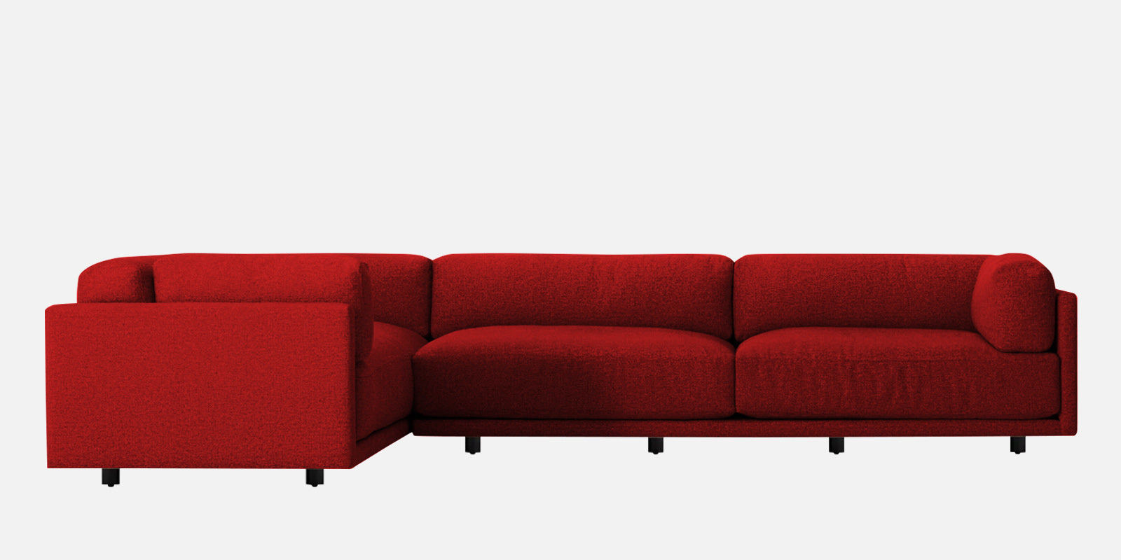 Nixon Fabric 6 Seater LHS Sectional Sofa In Blood Maroon Colour