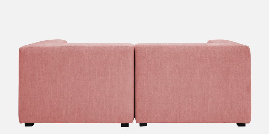 Dora Velvet Lhs Sectional Sofa 2 Ottoman Lounger In Millennial Pink Colour - Febonic Living