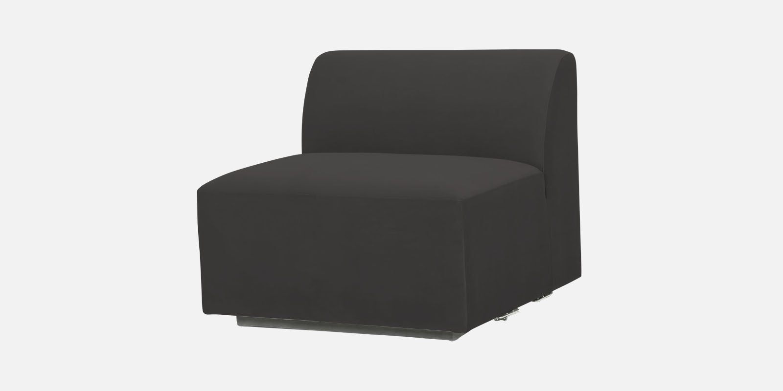 Bufa Velvet RHS Sectional Sofa In Hory Grey Colour With Ottoman