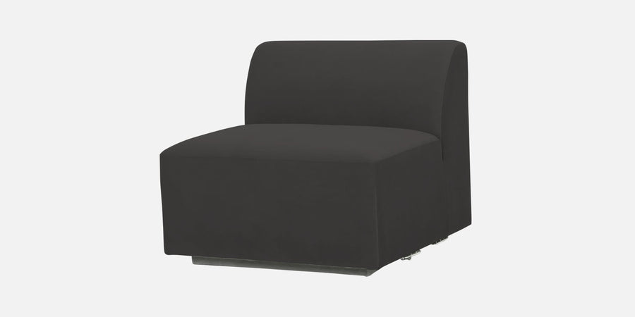 Bufa Velvet Rhs Sectional Sofa In Hory Grey Colour With Ottoman - Febonic Living
