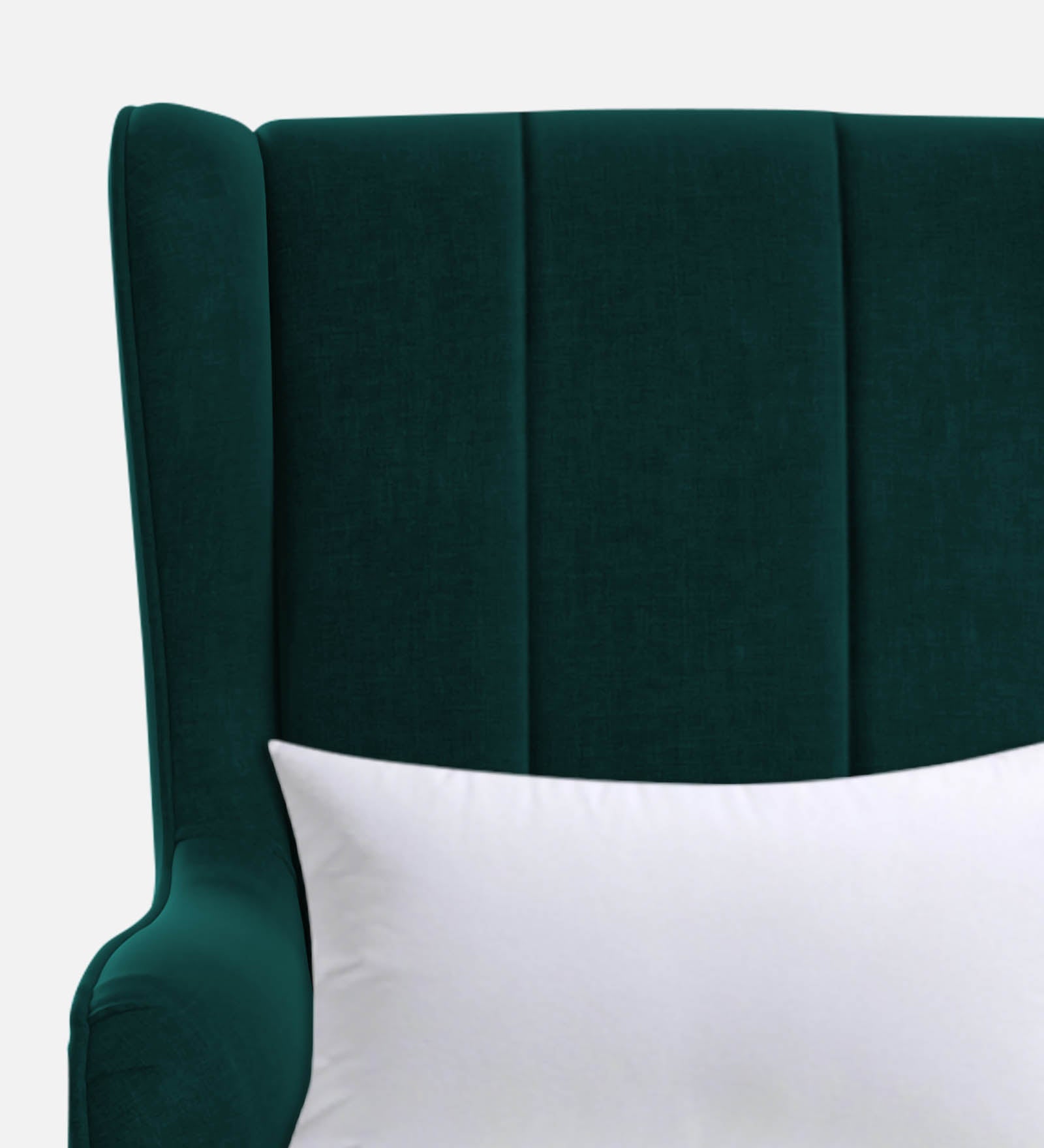 Niya Velvet Wing Chair in Forest Green Colour