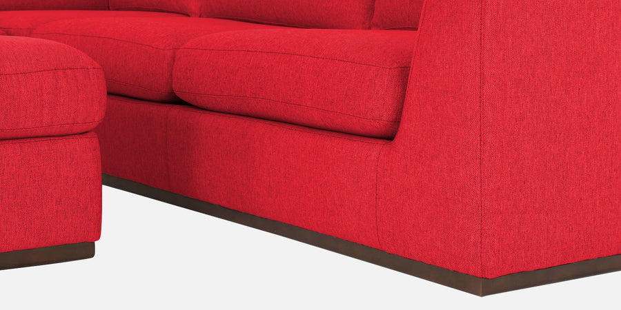 Freedom Velvet 6 Seater Lhs Corner Sofa In Ox Blood Maroon Colour With Ottoman - Febonic Living