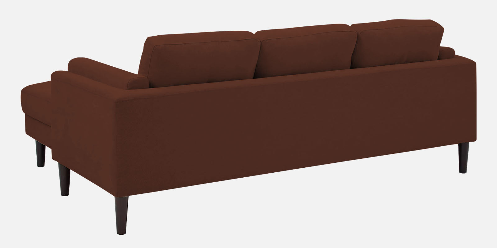 Creata Fabric LHS Sectional Sofa (2+Lounger) in Coffee Brown Colour by Febonic