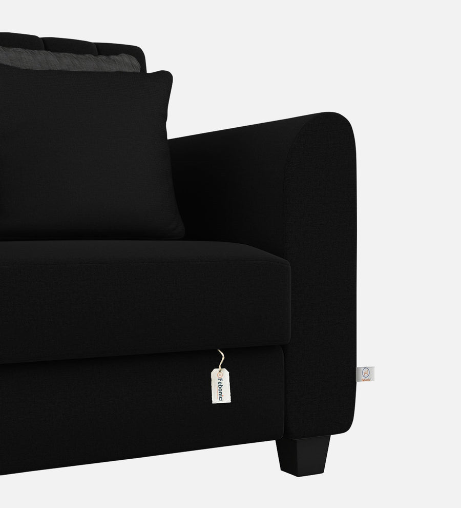 Cosmic Fabric 1 Seater Sofa In Zed Black Colour - Febonic Living