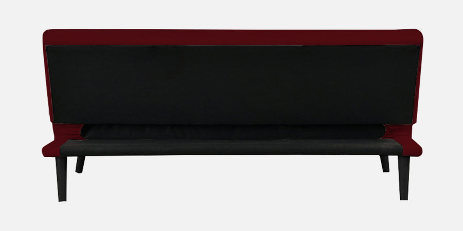 Toner Fabric 3 Seater Convertible Sofa Cum Bed In Ruby Red Colour - Febonic Living