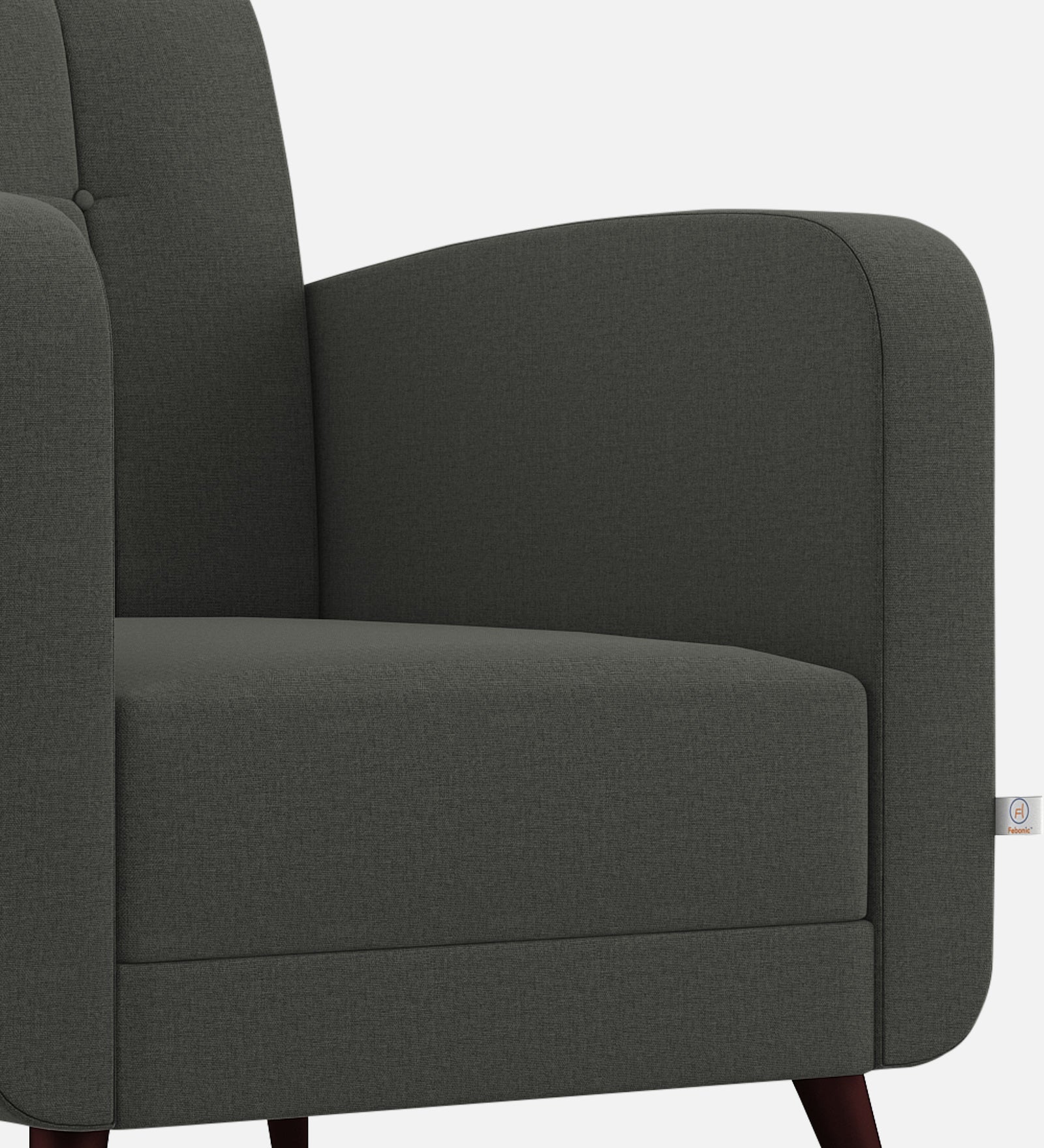 Wiki Velvet 1 Seater Sofa In  Hory Grey Colour - Febonic Living