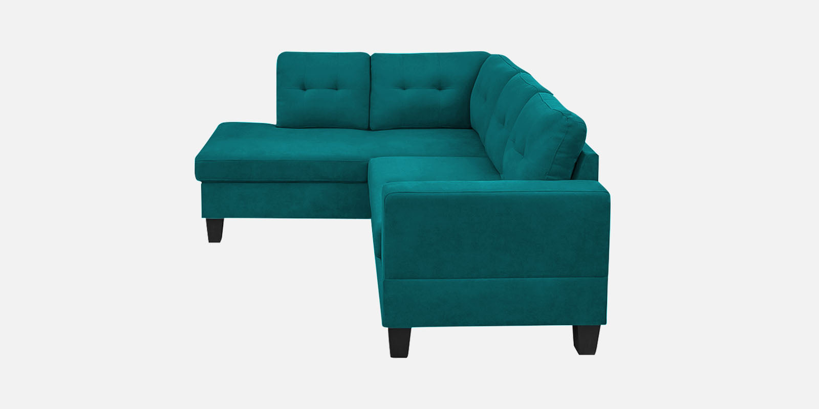 Thomas Fabric RHS Sectional Sofa (2+Lounger) in Sea Green Colour