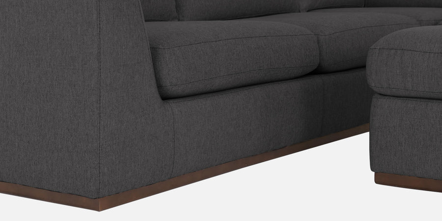 Freedom Velvet 6 Seater Rhs Corner Sofa In Davy Grey Colour With Ottoman - Febonic Living