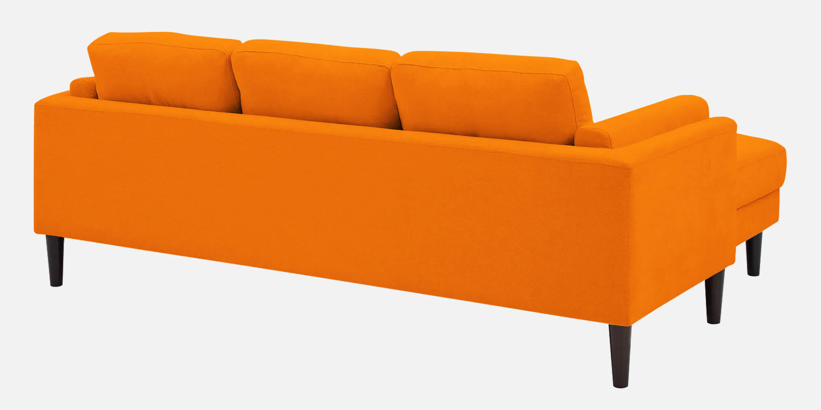 Creata Fabric RHS Sectional Sofa (2+Lounger) in Vivid Orange Colour by Febonic