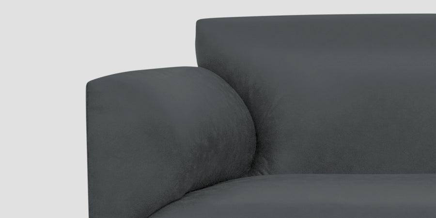 Convi Leatherette 3 Seater Sofa In Pepper Grey Colour - Febonic Living
