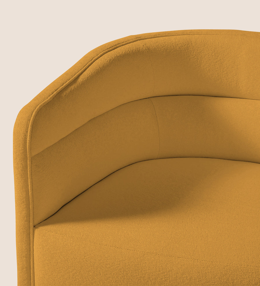Ria Fabric Swivel Chair In Corn Yellow Colour - Febonic Living