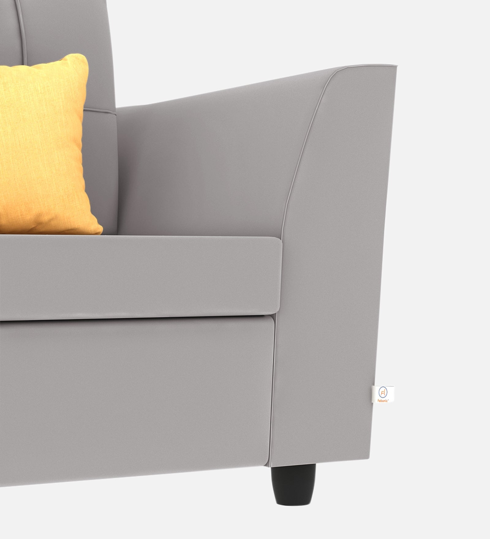 Nestin Velvet 1 Seater Sofa in light grey Colour