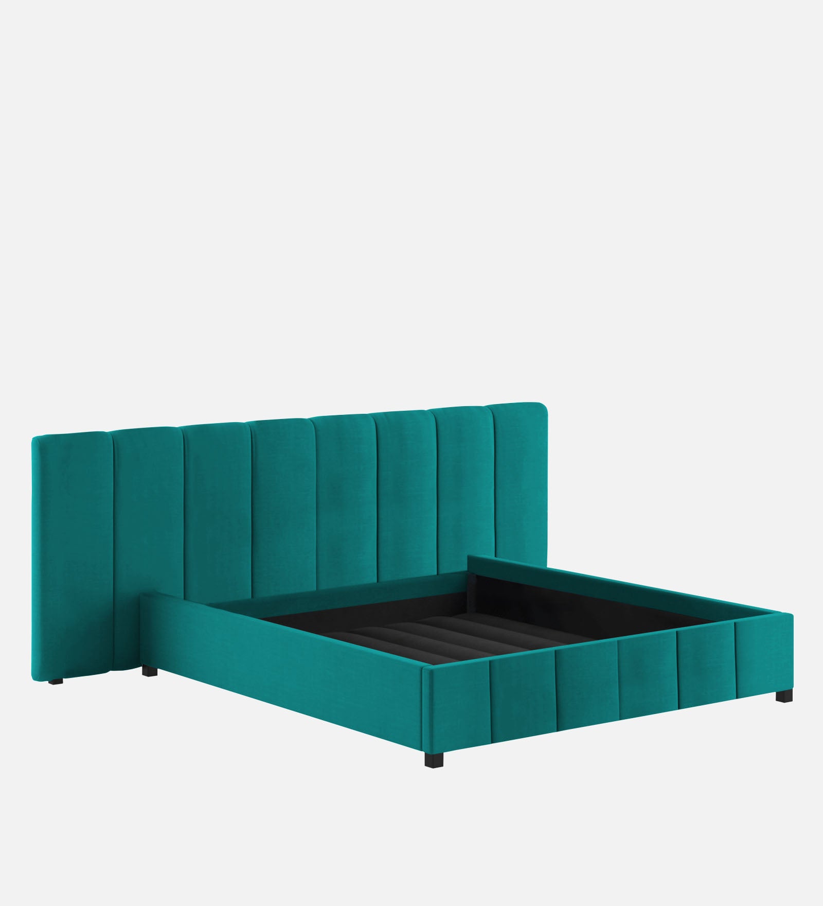 Nora Fabric King Size Bed In Sea Green Colour