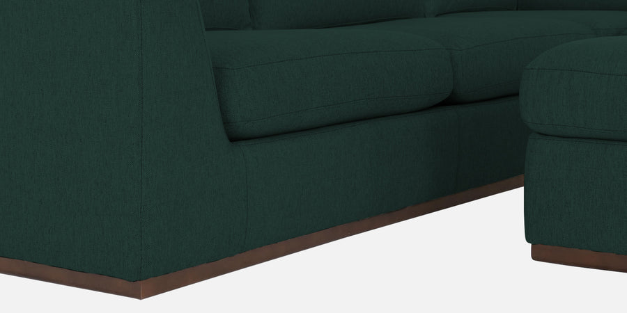 Freedom Velvet 6 Seater Rhs Corner Sofa In Forest Green Colour With Ottoman - Febonic Living