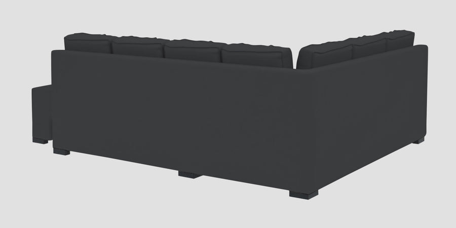 Corby Velvet Lhs 6 Seater Convertible Sofa Cum Bed In Davy Grey Colour - Febonic Living
