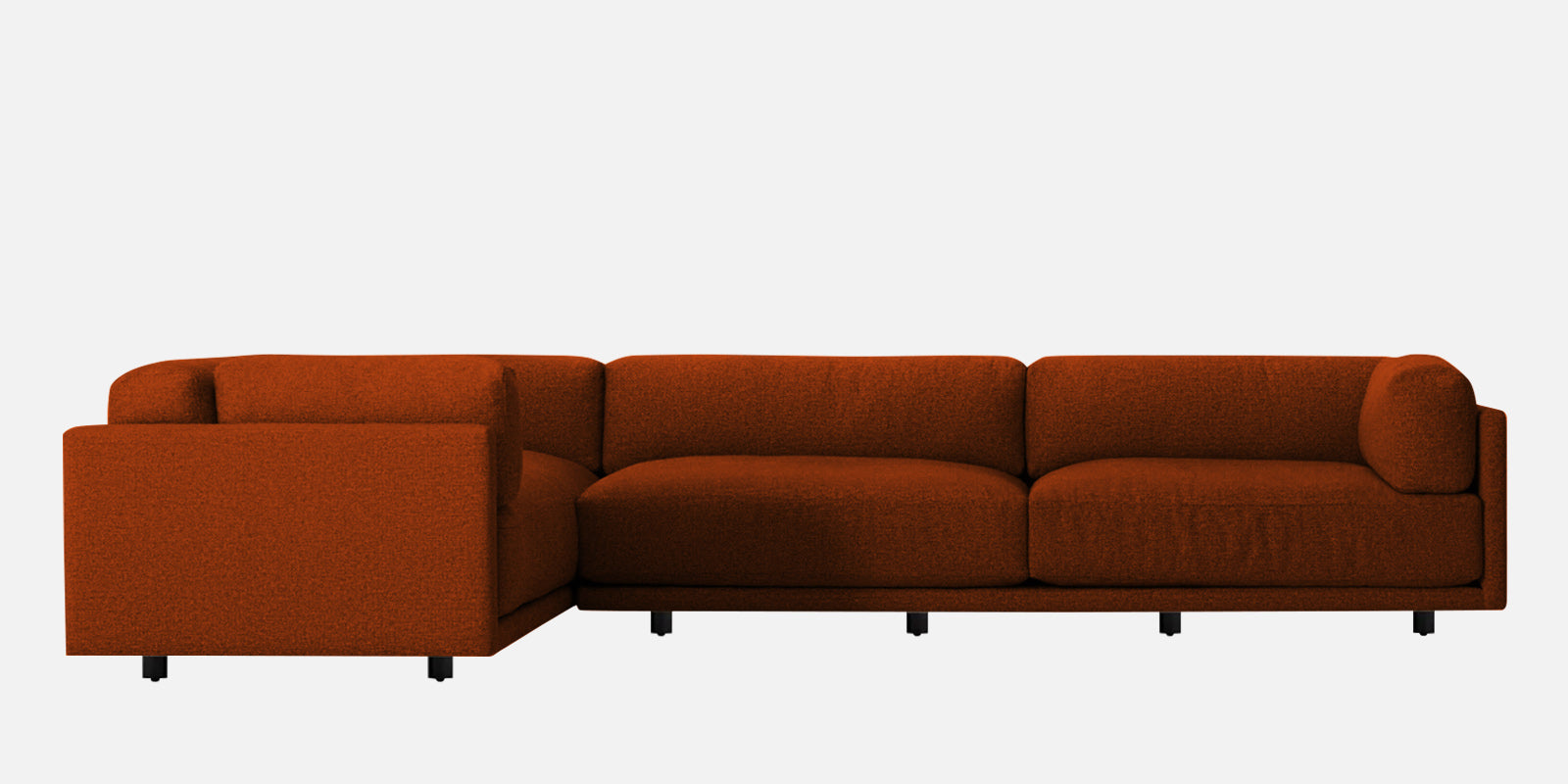 Nixon Fabric 6 Seater LHS Sectional Sofa In Burnt Orange Colour