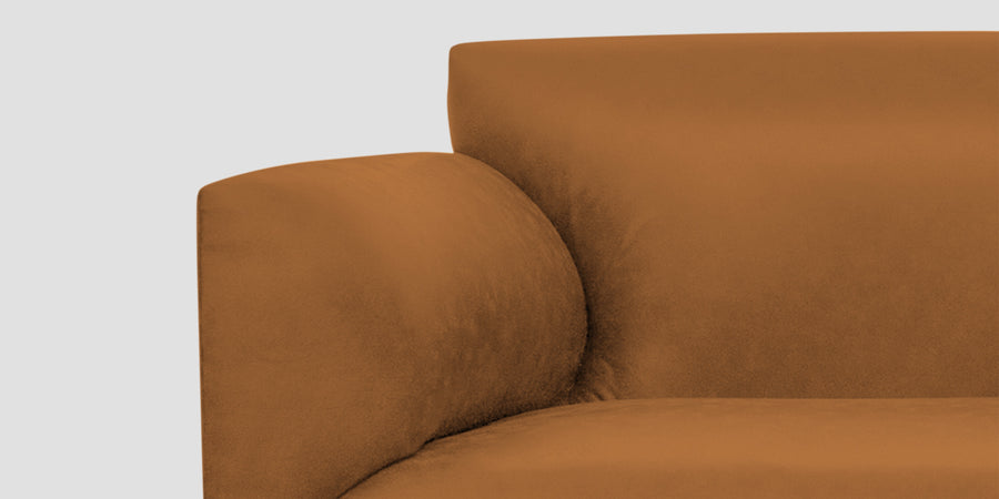 Convi Leatherette 3 Seater Sofa In Cinnamon Brown Colour - Febonic Living
