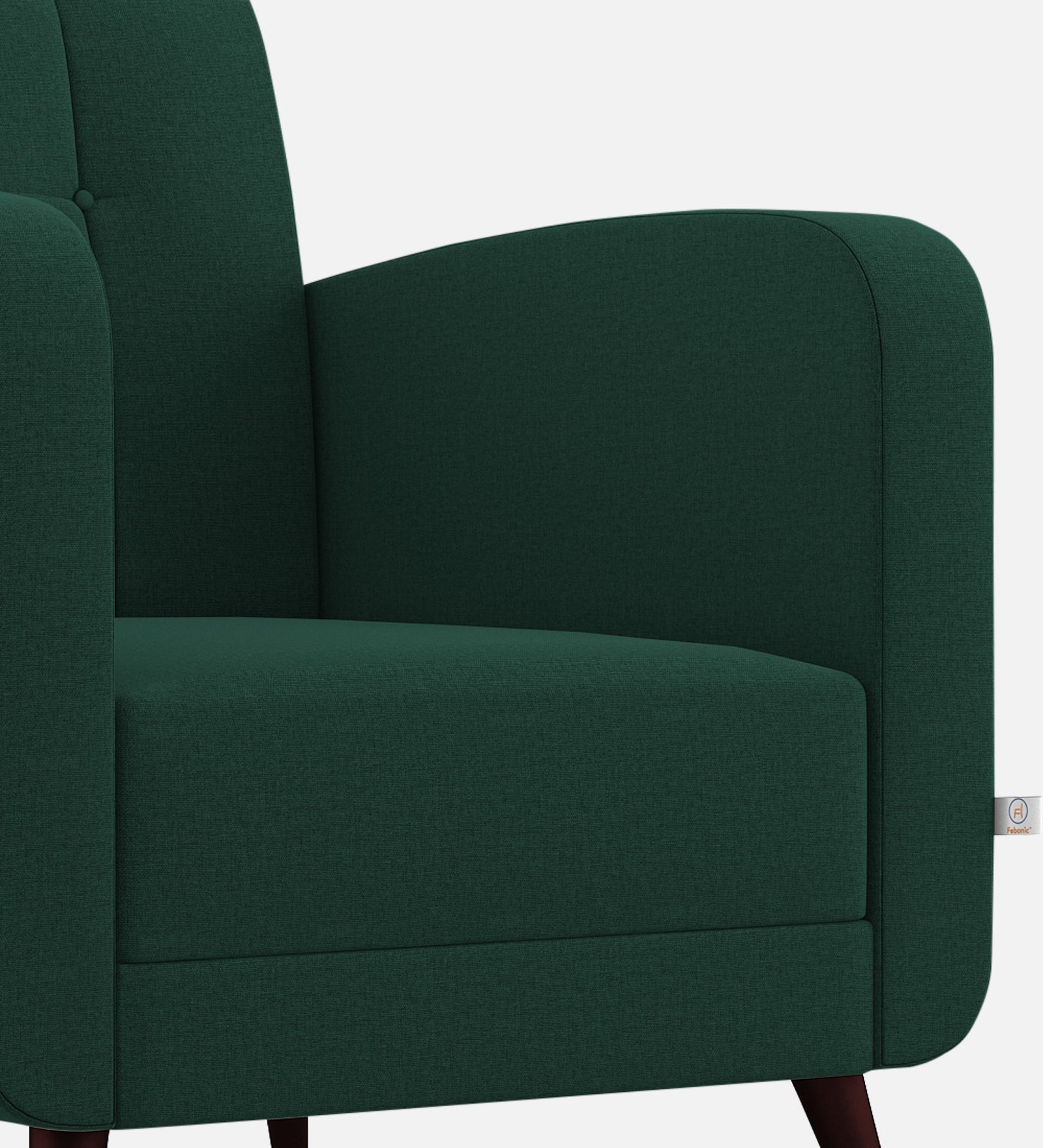 Wiki Velvet 1 Seater Sofa In Forest Green Colour - Febonic Living