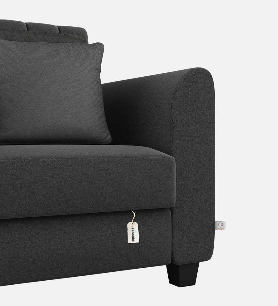 Cosmic Fabric 1 Seater Sofa In Charcoal Grey Colour - Febonic Living