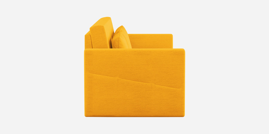 River Fabric 3 Seater Pull Out Sofa Cum Bed In Bold Yellow Colour - Febonic Living