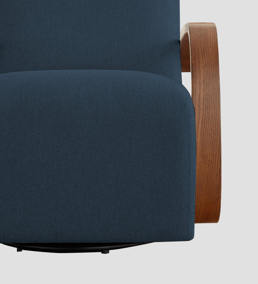 Balma Fabric Swivel Chair In Light Blue Colour - Febonic Living