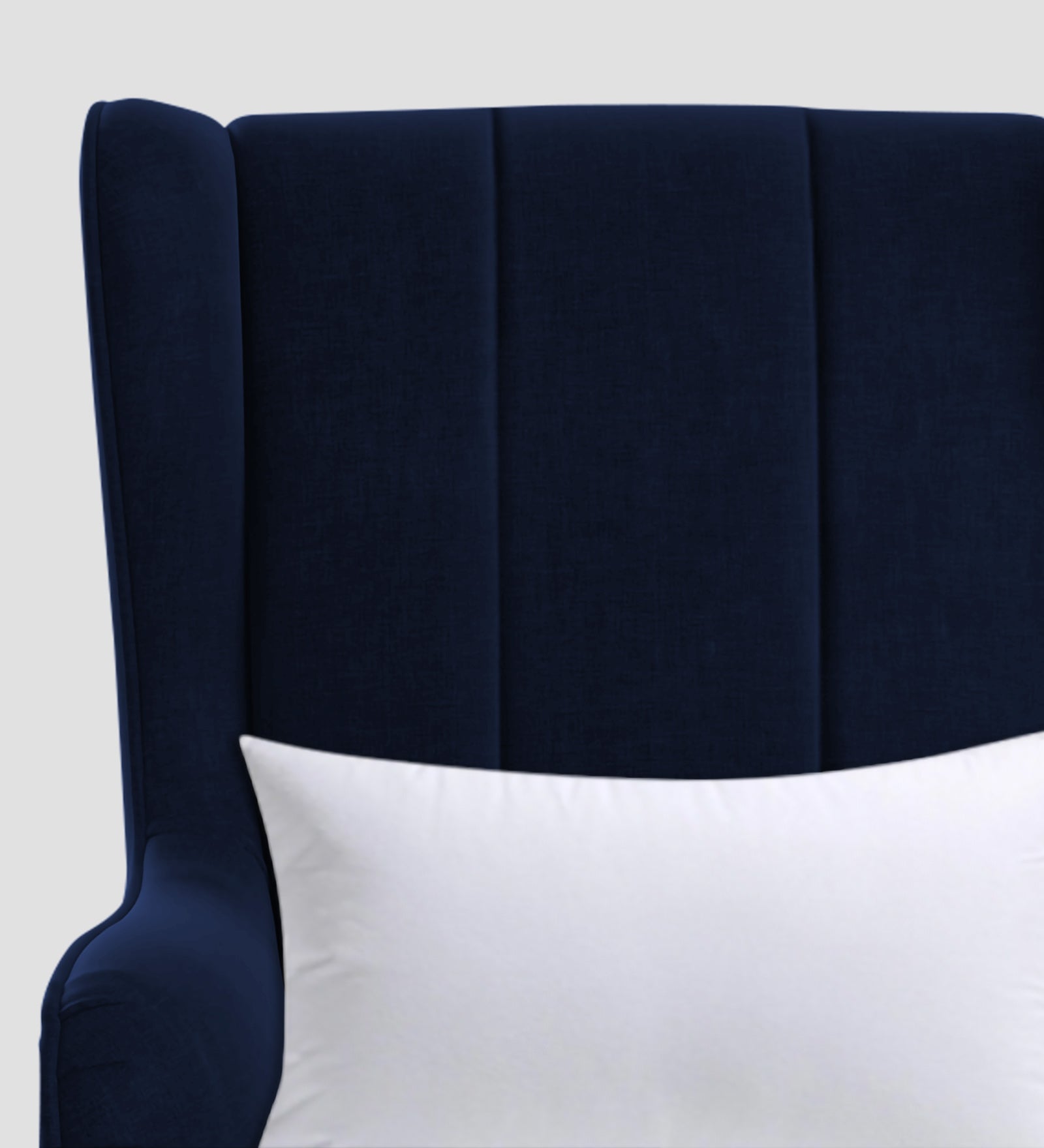 Niya Velvet 1 Seater Wing Chair in Dark Blue Colour