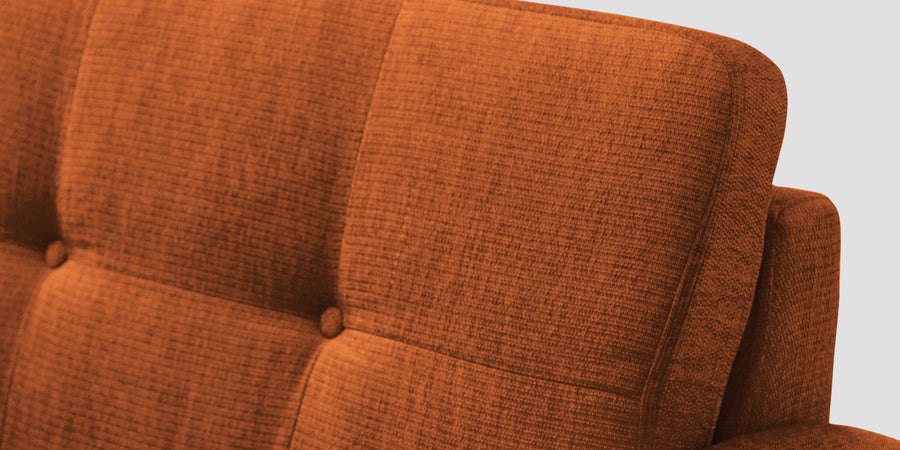 Noha Fabric 2 Seater Sofa In Vivid Orange Colour - Febonic Living