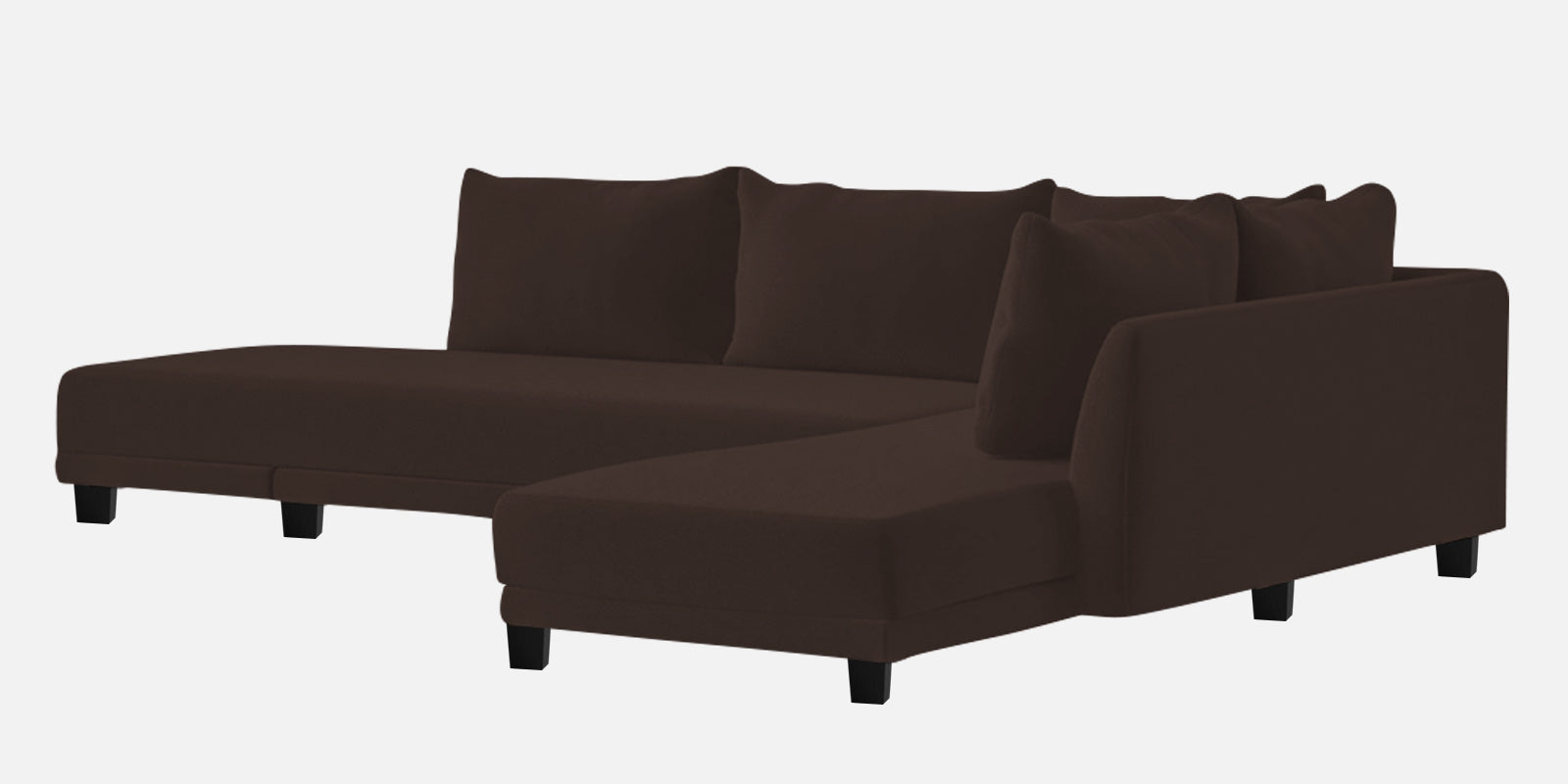 Ira Fabric LHS 6 Seater Sofa Cum Bed In Coffee Brown Colour