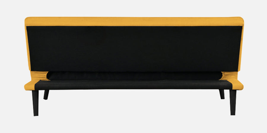 Toner Fabric 3 Seater Convertible Sofa Cum Bed In Bold Yellow Colour - Febonic Living