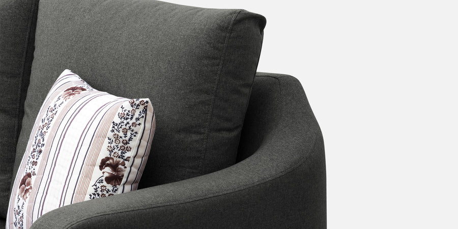 Kevin Fabric 2 Seater Sofa In Charcoal Grey Colour - Febonic Living